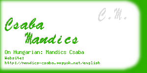 csaba mandics business card